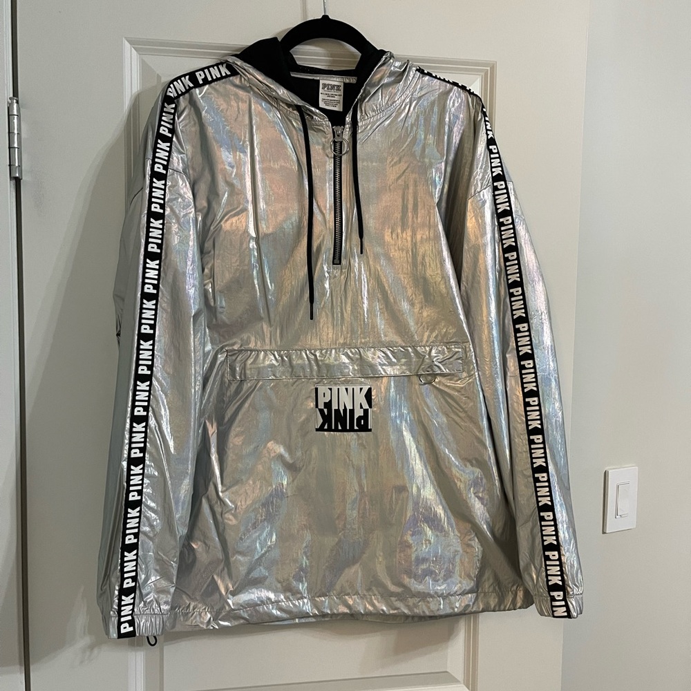 VS PINK holographic anorak